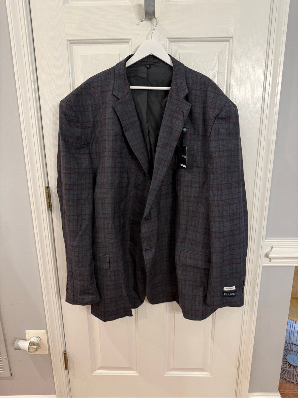 Jos. A. Bank Traditional Fit Navy Plaid Blazer sz 60R NWT $269